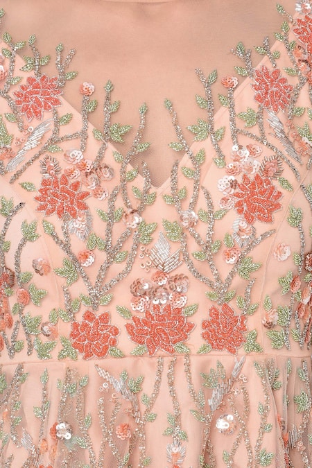 Buy_Mani Bhatia_Pink Embroidered Blouse And Sharara Set _Online_at_Aza_Fashions