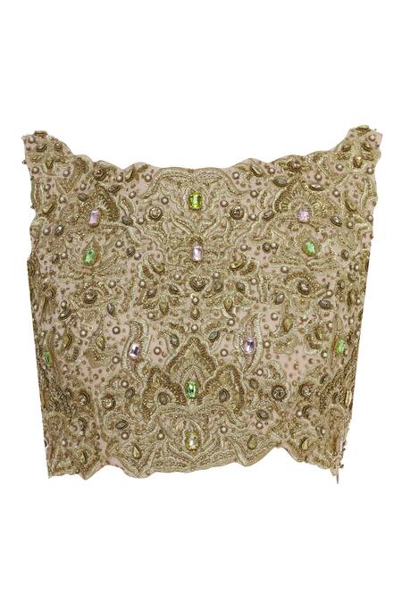 Buy_Varsha Wadhwa_Pink Embroidered Saree With Blouse_Online_at_Aza_Fashions