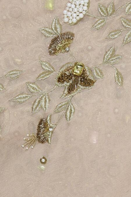 Varsha Wadhwa_Pink Embroidered Saree With Blouse_at_Aza_Fashions