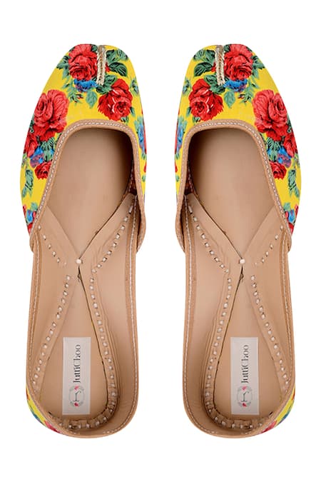 Jutti Choo Yellow Floral Print Juttis