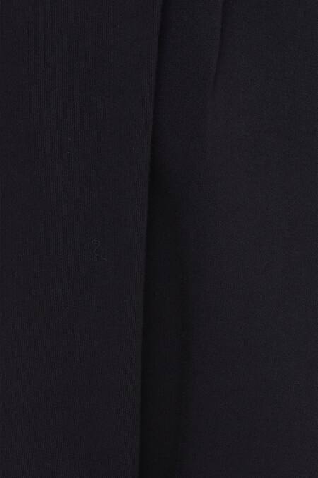 Buy_Kapda By Urvashi Kaur_Black Pleated Bermuda Shorts_Online_at_Aza_Fashions