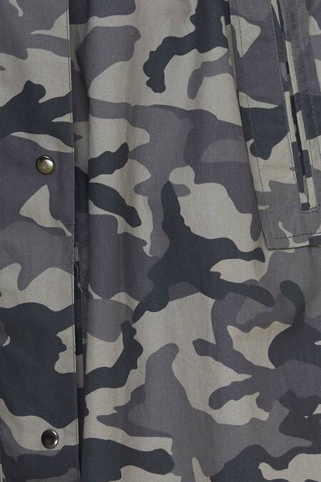 Kapda By Urvashi Kaur_Black Camo Dress_at_Aza_Fashions