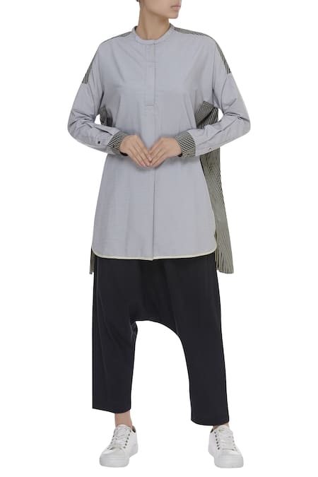 Kapda By Urvashi Kaur Cotton Asymmetric Shirt 