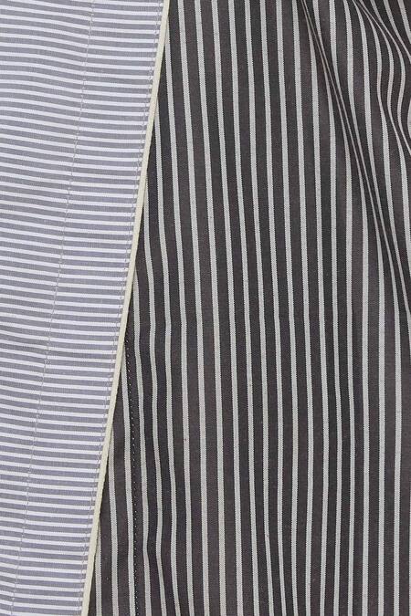 Kapda By Urvashi Kaur_Blue Striped Sleeveless Shrug_at_Aza_Fashions