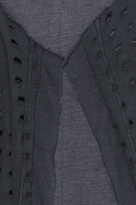 Kapda By Urvashi Kaur_Grey Cut Out Detail Shrug_at_Aza_Fashions