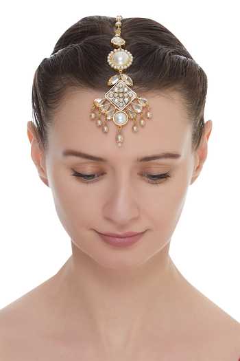 Bblingg Kundan & crystal maangtikka 