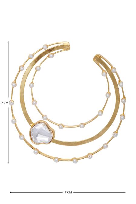 Bblingg Gold Plated Beads And Crystal Hoops Online at Aza Fashions Bblingg_Gold Plated Beads And Crystal Hoops_Online_at_Aza_Fashions