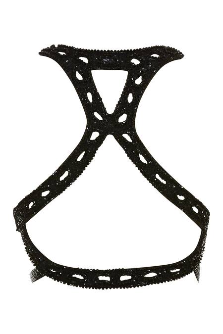 Shop Arpan Vohra Black Embroidered Saree With Blouse Online at Aza Fashions Shop_Arpan Vohra_Black Embroidered Saree With Blouse _Online_at_Aza_Fashions