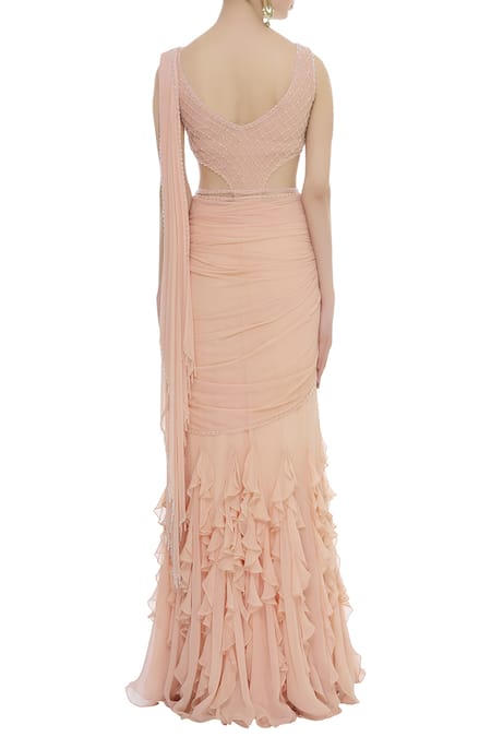 Arpan Vohra Embellished Saree Gown  