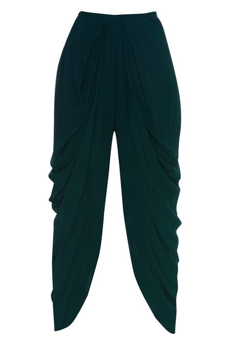 Shop Arpan Vohra Green Georgette Bardot Embroidered Kurta And Dhoti Pant Set Online at Aza Fashions Shop_Arpan Vohra_Green Georgette Bardot Embroidered Kurta And Dhoti Pant Set _Online_at_Aza_Fashions