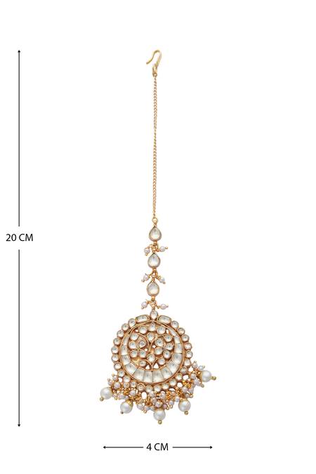 Just Jewellery_Gold Plated Jadtar Circular Mangtikka _Online_at_Aza_Fashions