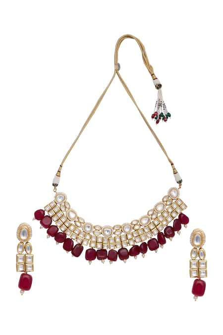 Masaya Jewellery Bead And Kundan Choker Jewellery Set