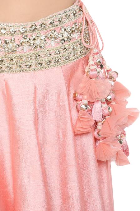 Shop_Preeti S Kapoor_Pink Dupion Embellished Gota Patti Embroidered Lehenga Set _Online_at_Aza_Fashions
