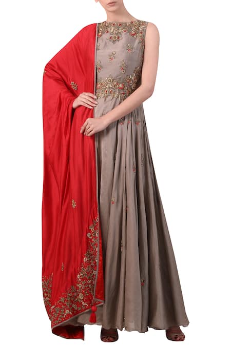 Samant Chauhan Embroidered anarkali set 