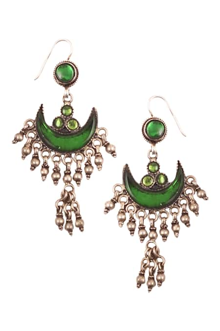 Sangeeta Boochra Crescent Dangler Earrings 