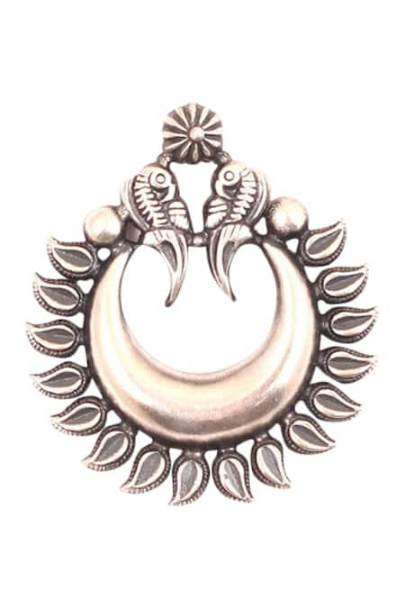 Buy_Sangeeta Boochra_Silver Plated Crescent Stud Earrings _Online_at_Aza_Fashions