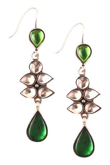 Buy Sangeeta Boochra White Stones Handcrafted Silver Dangler Earrings at Aza Fashions Buy_Sangeeta Boochra_White Stones Handcrafted Silver Dangler Earrings _at_Aza_Fashions