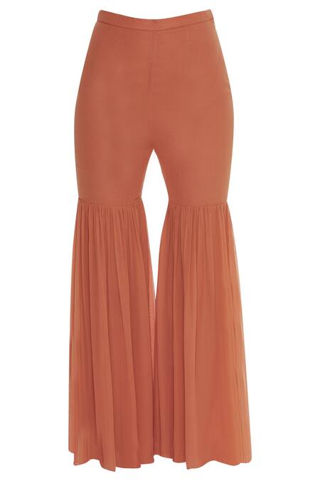 Shop Chhavvi Aggarwal Orange Raw Silk, Georgette Round Embroidered Kurta Sharara Set Online at Aza Fashions Shop_Chhavvi Aggarwal_Orange Raw Silk, Georgette Round Embroidered Kurta Sharara Set_Online_at_Aza_Fashions