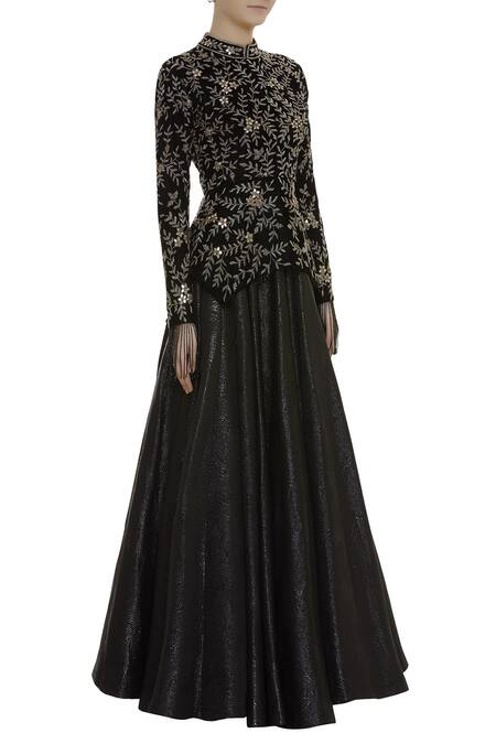 Vikram Phadnis Black Embroidered Lehenga Set Online at Aza Fashions Vikram Phadnis_Black Embroidered Lehenga Set_Online_at_Aza_Fashions