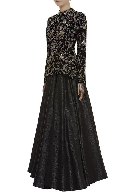 Buy Vikram Phadnis Black Embroidered Lehenga Set Online at Aza Fashions Buy_Vikram Phadnis_Black Embroidered Lehenga Set_Online_at_Aza_Fashions