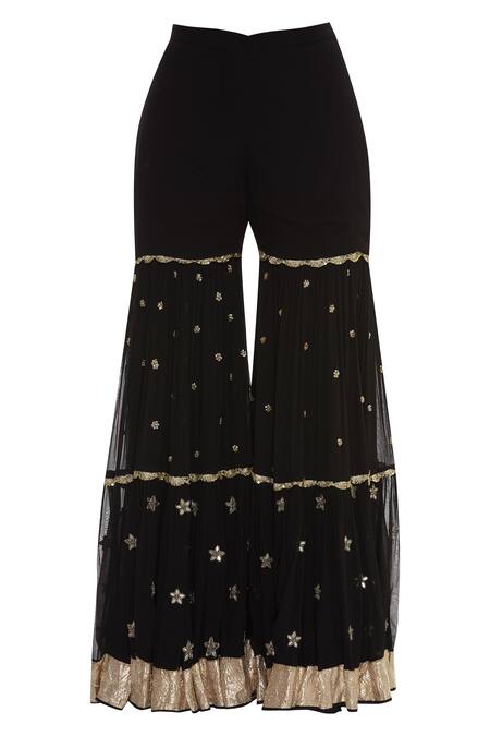 Shop_Vikram Phadnis_Black Embroidered Sharara Kurta Set_Online_at_Aza_Fashions