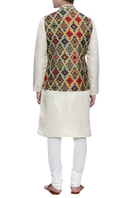 Mayank Modi - Men Printed nehru jacket 