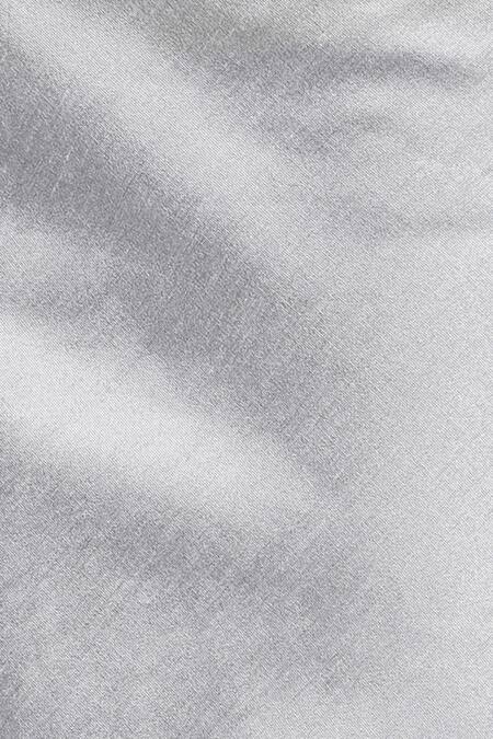 Mayank Modi - Men_Silver Cotton Satin, Cotton, Silk Embroidery Kurta And Churidar For Kids_at_Aza_Fashions