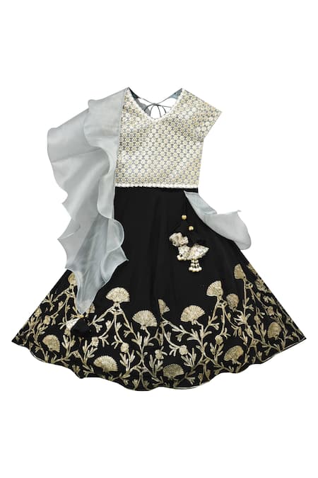 FAYON KIDS Embroidered Lehenga Set 
