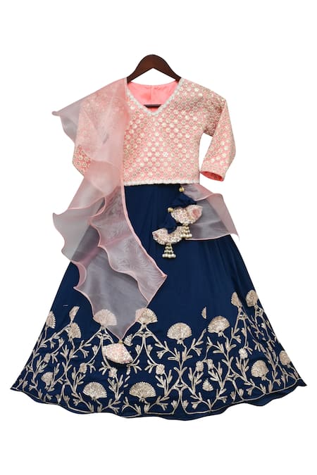 FAYON KIDS Embroidered Lehenga Set 