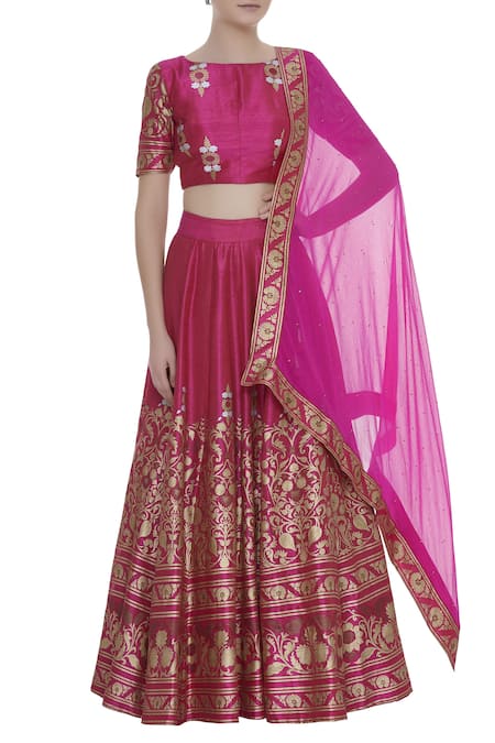 Surendri Pink Printed Lehenga Set