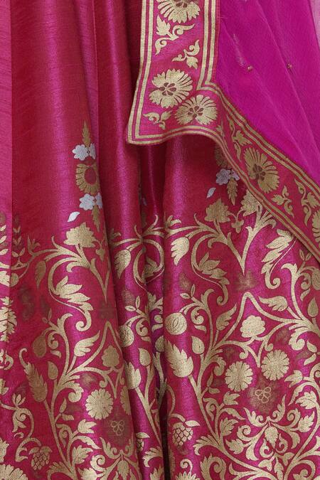 Surendri_Pink Printed Lehenga Set_at_Aza_Fashions