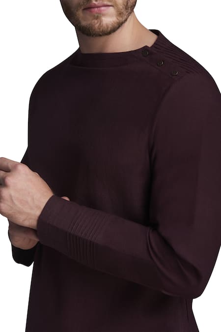 Shop_Gram Of Ink_Purple Cotton Pintuck Kurta With Patiala_Online_at_Aza_Fashions
