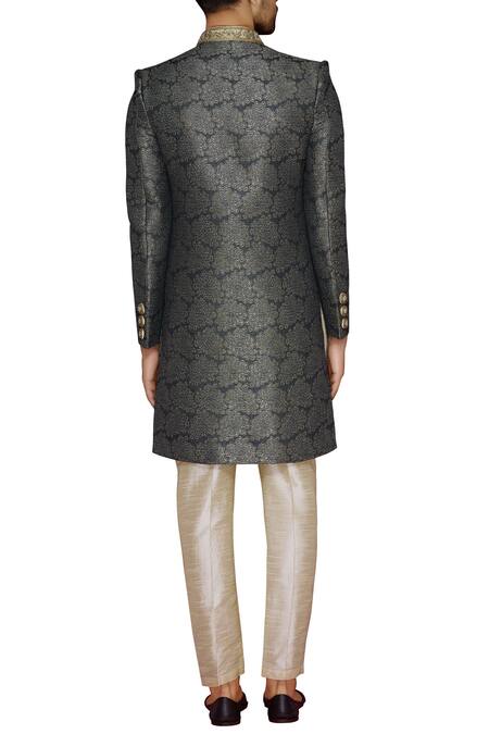 Shop Arihant Rai Sinha Beige Layered Sherwani Set at Aza Fashions Shop_Arihant Rai Sinha_Beige Layered Sherwani Set_at_Aza_Fashions