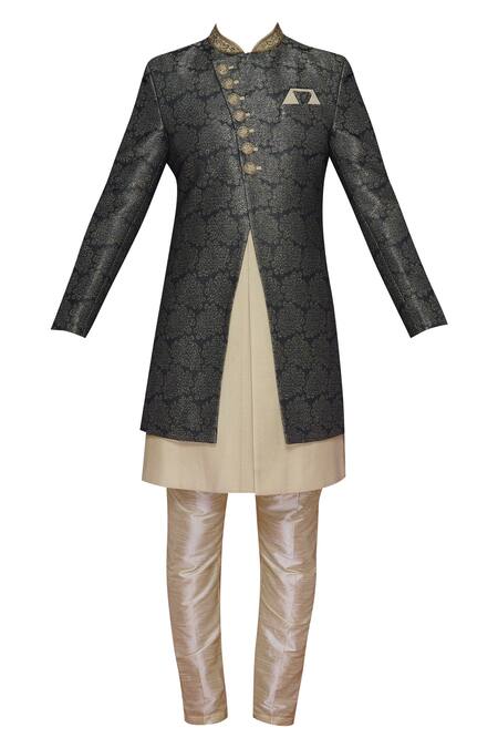 Buy Arihant Rai Sinha Beige Layered Sherwani Set Online at Aza Fashions Buy_Arihant Rai Sinha_Beige Layered Sherwani Set_Online_at_Aza_Fashions