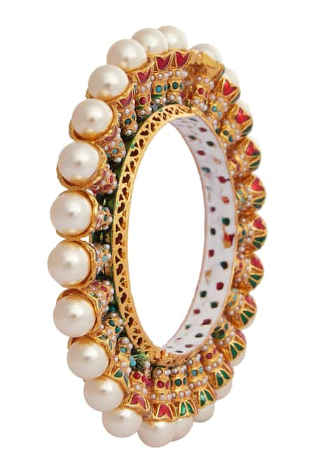 Just Shradha's Meenakari Kundan Bead Bangle 