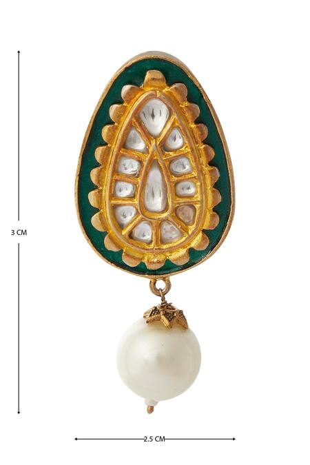 Shop_Zevar By Geeta_Gold Plated Kundan Choker Set_Online_at_Aza_Fashions