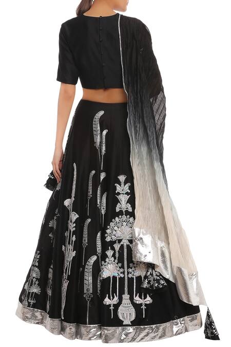 Shop Masaba Black Printed Lehenga Set at Aza Fashions Shop_Masaba_Black Printed Lehenga Set_at_Aza_Fashions
