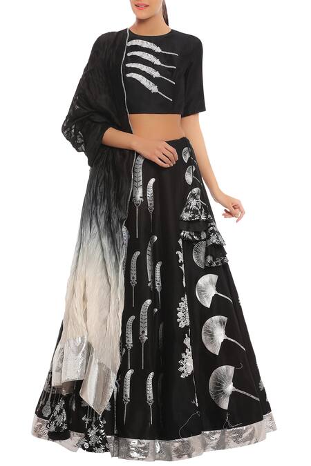 Buy Masaba Black Printed Lehenga Set Online at Aza Fashions Buy_Masaba_Black Printed Lehenga Set_Online_at_Aza_Fashions