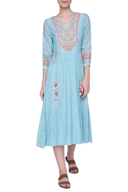 Grassroot By Anita Dongre Embroidered Flared Dress