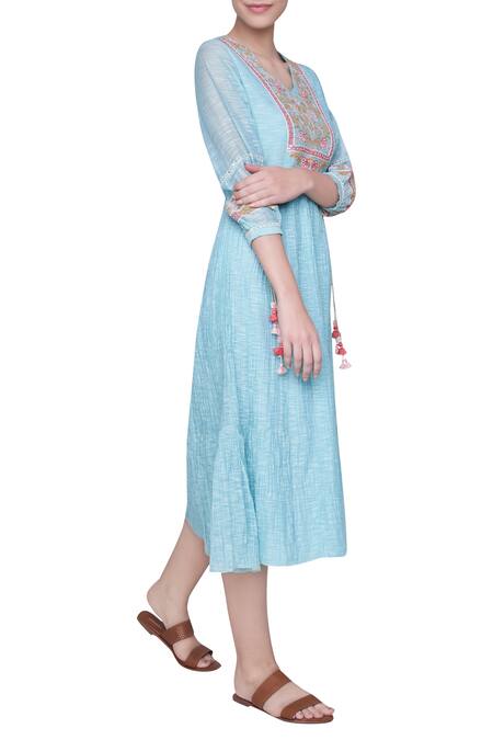 Grassroot By Anita Dongre Embroidered Flared Dress Online at Aza Fashions Grassroot By Anita Dongre_Embroidered Flared Dress_Online_at_Aza_Fashions