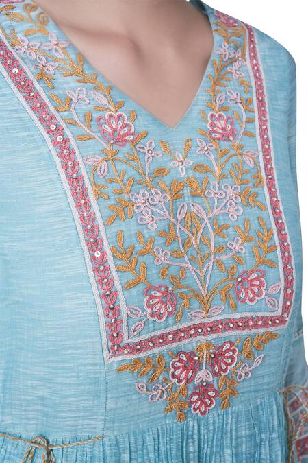 Buy Grassroot By Anita Dongre Embroidered Flared Dress Online at Aza Fashions Buy_Grassroot By Anita Dongre_Embroidered Flared Dress_Online_at_Aza_Fashions