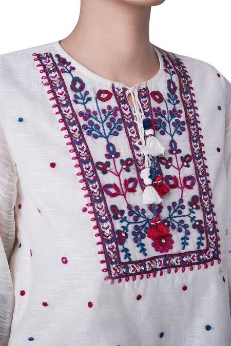 Buy Grassroot By Anita Dongre Floral Embroidered Top Online at Aza Fashions Buy_Grassroot By Anita Dongre_Floral Embroidered Top_Online_at_Aza_Fashions