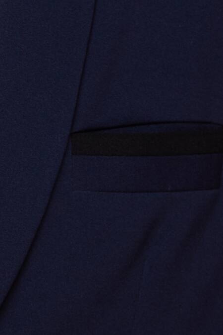 Wyci Blue Blazer Jacket With Embroidery at Aza Fashions Wyci_Blue Blazer Jacket With Embroidery_at_Aza_Fashions