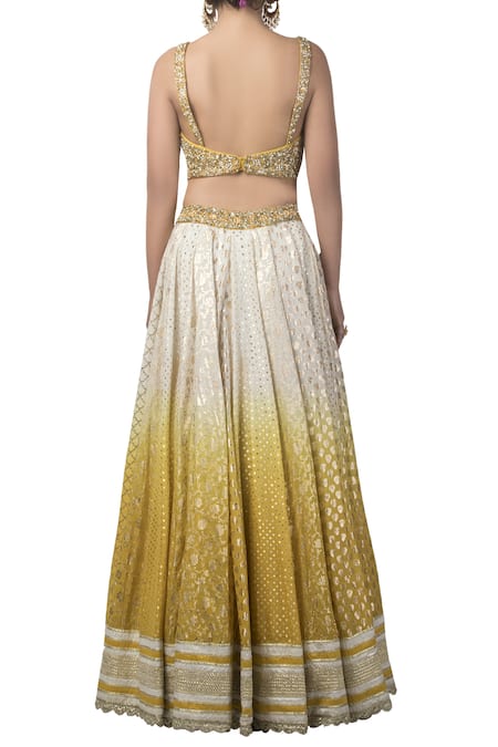Priyanka Jain Printed & Embroidered Bridal Lehenga Set 