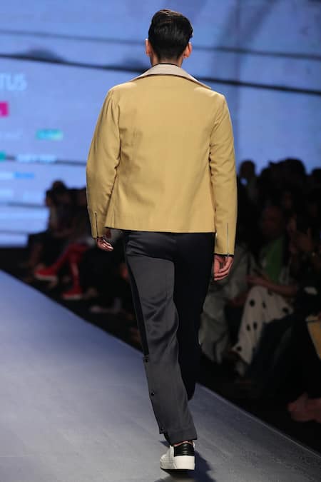 Shop_Dhruv Vaish_Blue Zippered T-shirt With Pant And Jacket_at_Aza_Fashions