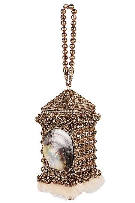 Shop Puneet Gupta Gold Swarovski Bead Embellished Potli Bag Online at Aza Fashions Shop_Puneet Gupta_Gold Swarovski Bead Embellished Potli Bag_Online_at_Aza_Fashions