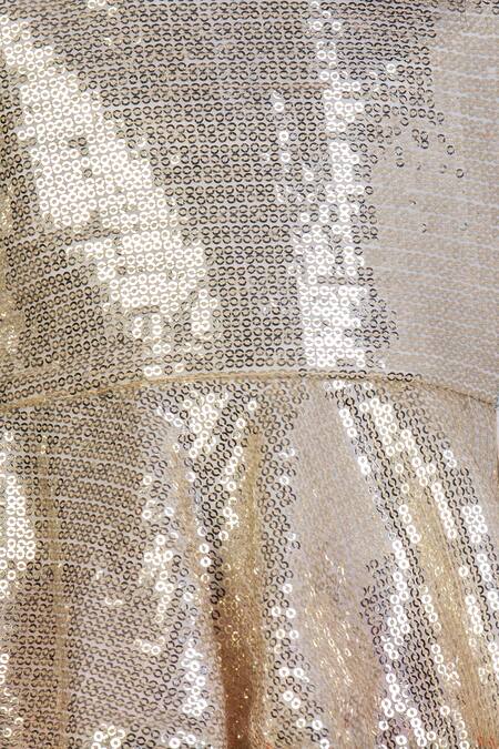 Buy_Little Stars_Silver Sequin Top With Dhoti Pants _Online_at_Aza_Fashions