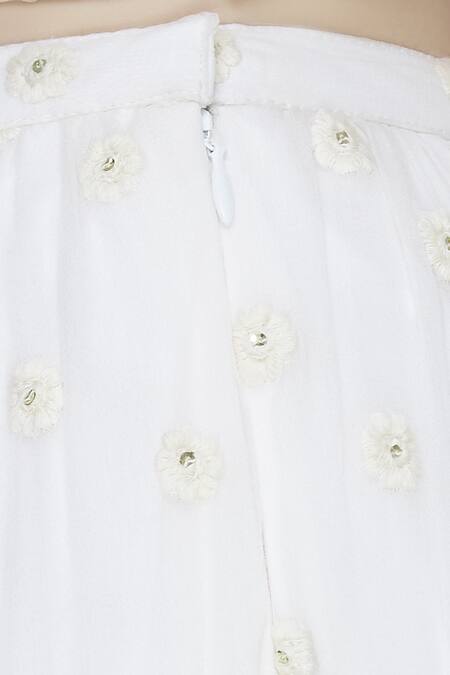 Shop Arpan Vohra White Georgette Chikankari Embellished Kurta And Sharara Set Online at Aza Fashions Shop_Arpan Vohra_White Georgette Chikankari Embellished Kurta And Sharara Set_Online_at_Aza_Fashions