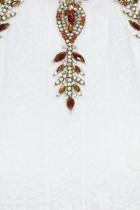 Arpan Vohra White Georgette Chikankari Embellished Kurta And Sharara Set at Aza Fashions Arpan Vohra_White Georgette Chikankari Embellished Kurta And Sharara Set_at_Aza_Fashions