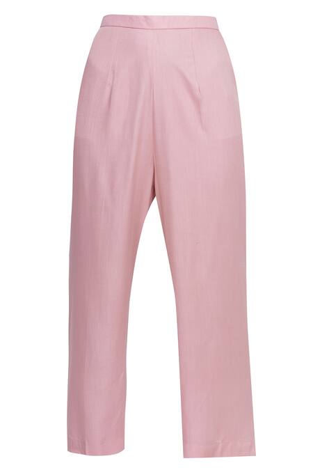 Shop_Shyam Narayan Prasad_Pink Block Print Anarkali Set_Online_at_Aza_Fashions